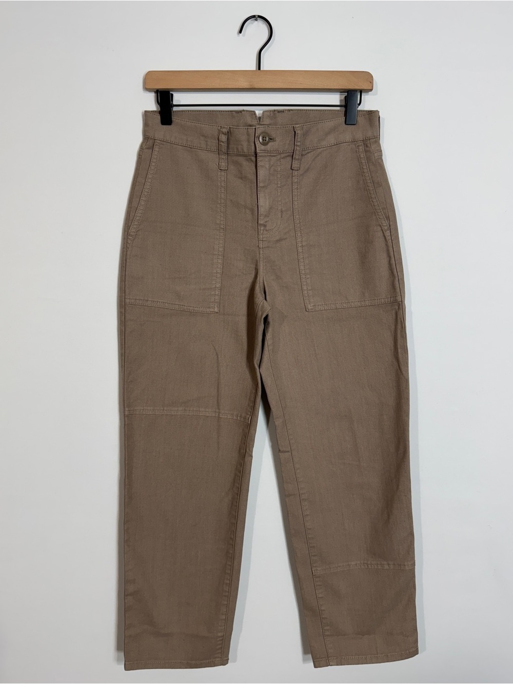 WP123 {J. Crew} Short Tan Beige Light Brown Twill Straight Leg Cargo Pants